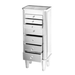 Melanie 7 Drawer Glam Jewelry Armoire Mirrored/Brushed - Aiden Lane -DreamNest Store GUEST 7d5df8cd 1f75 44b9 9e18 dd63926293b6