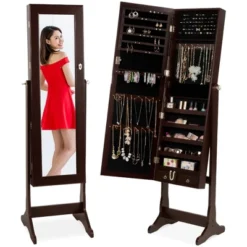Best Choice Products 6-Tier Standing Mirror Lockable Storage Organizer Cabinet Armoire W/ Velvet Interior -DreamNest Store GUEST 7d9fbfd4 f797 4049 ac6a a7a55f859f25