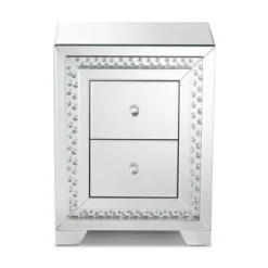 Baxton Studio Mina Mirrored 2 Drawer Nightstand Bedside Table Silver - BaxtonStudio 11 Baxton Studio Mina Mirrored 2 Drawer Nightstand Bedside Table Silver - BaxtonStudio -DreamNest Store GUEST 7dd54706 b950 412f add7 8cc81063e08d