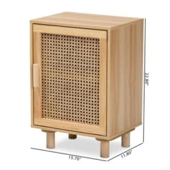 Maclean Rattan Wood 1 Door Nightstand Natural/Brown - Baxton Studio -DreamNest Store GUEST 7e03b8b3 660e 4232 bc2b c55005b38e28