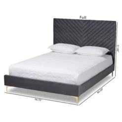 Fabrico Velvet Fabric Upholstered And Metal Platform Bed - Baxton Studio 15 Fabrico Velvet Fabric Upholstered And Metal Platform Bed - Baxton Studio -DreamNest Store GUEST 7ed8e968 fcc5 419f 80ef 9425b761eb8b