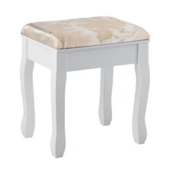 Tangkula Rotatable Mirror Vanity Set Makeup Dressing Table And Stool W/ 5 Drawers -DreamNest Store GUEST 7f4be74d 3c8b 4bce a53c 4c5dea45242a