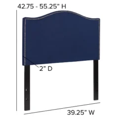 Emma And Oliver Upholstered Twin Size Headboard With Nailtrim In Navy Fabric -DreamNest Store GUEST 7f5543e9 1cd1 4189 8873 51a4d2624d8f