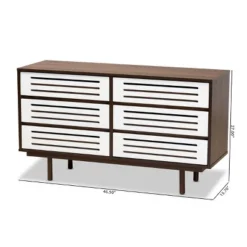 6 Drawer Wood Dresser And Meike Two-Tone Walnut/White - Baxton Studio -DreamNest Store GUEST 7feb814e d3bf 48cf bf96 c0148a3376e5