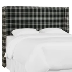 Wingback Headboard Barnegat Plaid Black Sea - Skyline Furniture -DreamNest Store GUEST 7ff72149 9495 483d bfde cd2acf529d0d