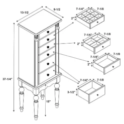 Wylie Jewelry Armoire Cherry Red - Powell Company -DreamNest Store GUEST 8064472e 4fc9 426a 9247 fea1c9d4db66