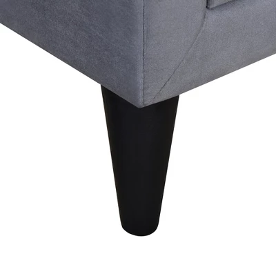 Velvet Upholstered Wooden Nightstand, Bedside Table With 2 Drawers-ModernLuxe 8 Velvet Upholstered Wooden Nightstand, Bedside Table With 2 Drawers-ModernLuxe - Image 8