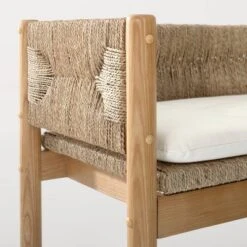 Elden Wood Bench With Woven Back And Loose Cushion Seat - Threshold™ Designed With Studio McGee -DreamNest Store GUEST 80c860d6 fb10 4439 978d 5bcb29b2d57b