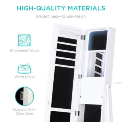 Best Choice Products Full Length LED Mirrored Jewelry Storage Organizer Cabinet W/ Interior & Exterior Lights -DreamNest Store GUEST 812654c9 8a62 4b21 968a 1467f92895da