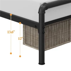 Yaheetech Metal Platform Bed Frame With Square Tufted Faux Leather Upholstered Headboard 13 Yaheetech Metal Platform Bed Frame With Square Tufted Faux Leather Upholstered Headboard -DreamNest Store GUEST 815686d7 34db 4a71 8dbc 3e485da3811b