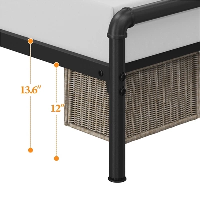 Yaheetech Metal Platform Bed Frame With Square Tufted Faux Leather Upholstered Headboard 7 Yaheetech Metal Platform Bed Frame With Square Tufted Faux Leather Upholstered Headboard - Image 7