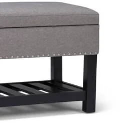 43" Riley Storage Ottoman Bench Dove Gray Linen Look Fabric - WyndenHall -DreamNest Store GUEST 81ecf08e 68ef 481c 81a8 5b54cf1a4806