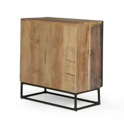 Burdine Handcrafted Boho Wood 3 Drawer Cabinet Natural/Black - Christopher Knight Home -DreamNest Store GUEST 8207197a 0c4e 47f1 8031 f66159ec3fb5