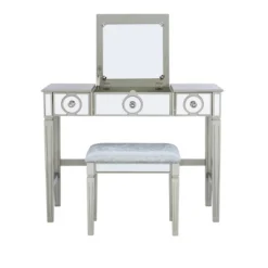Madison Silver Vanity Set Silver - Linon -DreamNest Store GUEST 8251c27e 3fec 4704 8093 291eb5dd3d2c