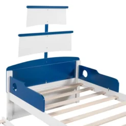 Twin Size Boat-Shaped Platform Bed With Trundle Bed And Storage Footboard-ModernLuxe -DreamNest Store GUEST 832ac522 18f3 42fc 95b6 f6ac40d5db44