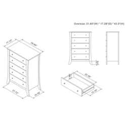 Bysoni 5 Drawer Chest Coastal - MiBasics -DreamNest Store GUEST 8357caea 8af2 42f8 9d93 4299a22eca94