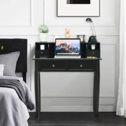 Costway Writing Desk Mission White Home Office Computer Desk 4 Drawer WhiteBlackPink -DreamNest Store GUEST 84019ae8 4fd6 45f5 841c 25ccd542c761