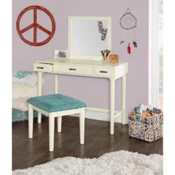 Garbo Vanity Set Cream - Linon -DreamNest Store GUEST 84345099 09da 4d00 be61 5051e4bbb8db