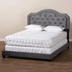 Samantha Velvet Upholstered Button Tufted Bed - Baxton Studio -DreamNest Store GUEST 85244dc6 c1ab 4bcf b975 0c48d73907cb