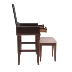 Home Angela Vanity Set Walnut - Linon -DreamNest Store GUEST 85364336 8fe2 4ec8 b6b8 779a07fa2669