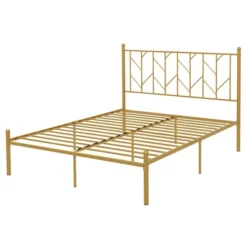 Costway Full/Queen/Twin Size Metal Platform Bed Frame Vintage Headboard Mattress Foundation Gold -DreamNest Store GUEST 854e109e da52 423e bbc5 97793ad672a7