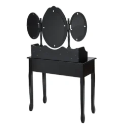 Tangkula Tri-Folding Mirror Vanity Makeup Set Dressing Table & Stool Unit W/ 7 Drawer -DreamNest Store GUEST 858b2b46 dfc1 4990 b687 dd11cb73a517