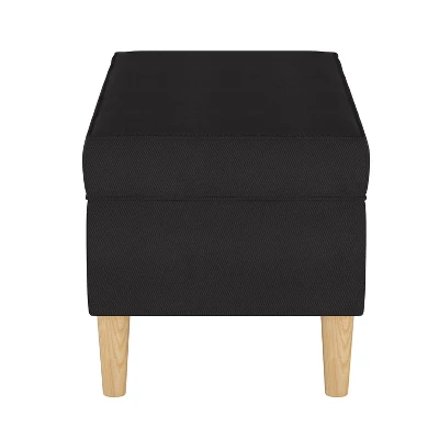 Storage Bench Twill Black - Skyline Furniture 2 Storage Bench Twill Black - Skyline Furniture - Image 2