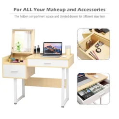 Costway Vanity Table Flip Top Square Makeup Table Writing Table 13 Costway Vanity Table Flip Top Square Makeup Table Writing Table -DreamNest Store GUEST 85e279e8 6780 4ff8 98e3 a13ada49c93d