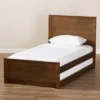 Twin Catalina Modern Classic Mission Style Finished Wood Platform Bed With Trundle - Baxton Studio