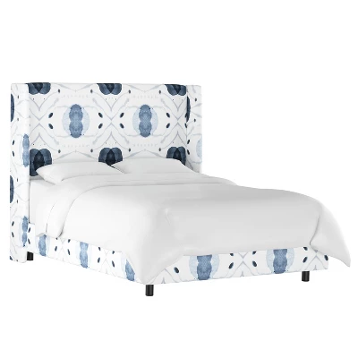 Lauran Wingback Bed In Patterns - Skyline Furniture 1 Lauran Wingback Bed In Patterns - Skyline Furniture