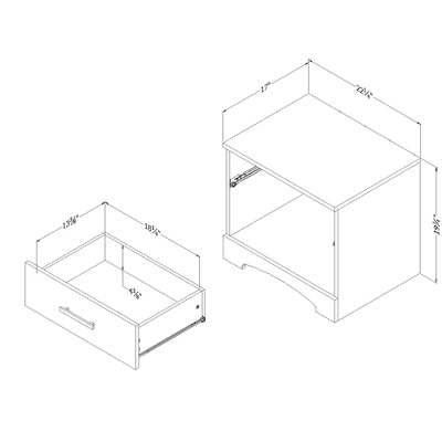 Gramercy 1 Drawer Nightstand Pure Black - South Shore 3 Gramercy 1 Drawer Nightstand Pure Black - South Shore - Image 3