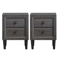 Costway 2PCS Nightstand W/2 Drawer Multipurpose Retro Grey Bedside Table Fully Assembled 17 Costway 2PCS Nightstand W/2 Drawer Multipurpose Retro Grey Bedside Table Fully Assembled -DreamNest Store GUEST 8770e0a3 fd78 428a b63e d40d082b00e3