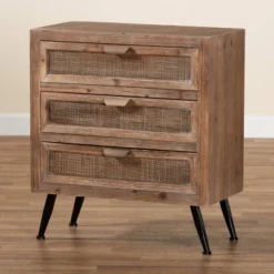 Calida Wood And Rattan 3 Drawer Storage Cabinet Brown - Baxton Studio 14 Calida Wood And Rattan 3 Drawer Storage Cabinet Brown - Baxton Studio -DreamNest Store GUEST 8783462d 11d4 4349 a506 142efb2aff08