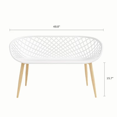 Kurv Bench White/Natural - Jamesdar 5 Kurv Bench White/Natural - Jamesdar - Image 5