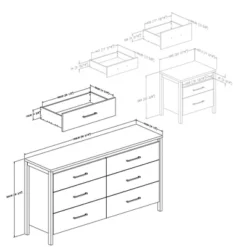 Gravity 6 Drawer Double Dresser And 2 Drawer Nightstand Gray Maple - South Shore -DreamNest Store GUEST 88ec468b 1109 4a6c b163 b32b6229c9ef