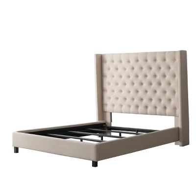 King Fairfield Fabric Tufted Bed With Wings - CorLiving 4 King Fairfield Fabric Tufted Bed With Wings - CorLiving - Image 4