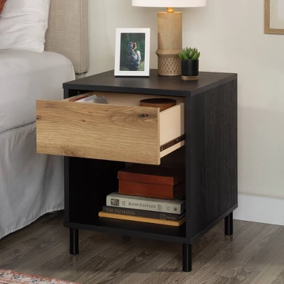 Acadia Way Nightstand With Drawer Raven Oak - Sauder 2 Acadia Way Nightstand With Drawer Raven Oak - Sauder - Image 2