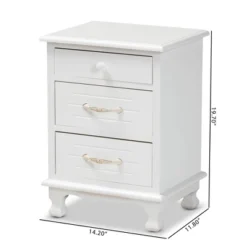 Layton Wood 3 Drawer Nightstand White - Baxton Studio -DreamNest Store GUEST 8ab25e2b 899d 4ef4 b2f0 c0fd3fa71d5f