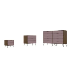 Rockefeller 10 Drawer Dresser, 3 Drawer Dresser And 2 Drawer Nightstand Set - Manhattan Comfort -DreamNest Store GUEST 8b6b4f09 8259 4aee 9940 5d8be3c14620