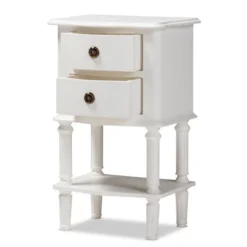 Audrey Finished 2 Drawer Nightstand White - Baxton Studio -DreamNest Store GUEST 8be6e09c 4194 4cb6 bbf1 eeb66f1a39ff