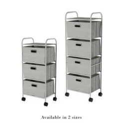 Lavish Home 4-Drawer Fabric Dresser Cart, Gray -DreamNest Store GUEST 8c3803c4 44f4 4375 954a 1049b82f362f