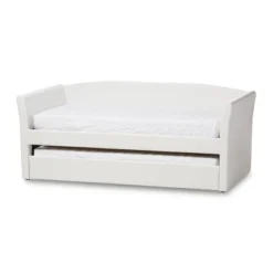 Twin Camino Modern And Contemporary Faux Leather Upholstered Daybed With Guest Trundle Bed - Baxton Studio -DreamNest Store GUEST 8c50bd10 39aa 4377 8172 b3bffc60c94e