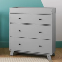 Storkcraft Beckett 3 Drawer Dresser With Changing Topper - Pebble Gray