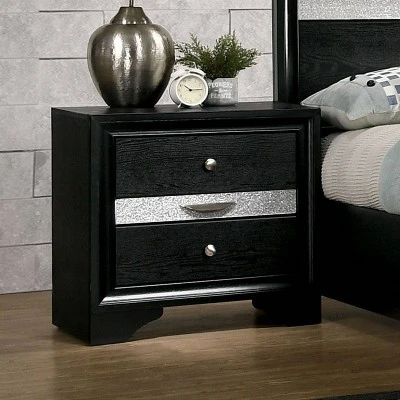 Oak Creek 3 Drawer Nightstand Black - MiBasics 1 Oak Creek 3 Drawer Nightstand Black - MiBasics
