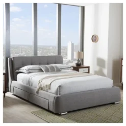 King Camile Modern And Contemporary Fabric Upholstered 4 Drawer Storage Platform Bed Gray - Baxton Studio -DreamNest Store GUEST 8e4ab0e8 fe2f 4796 9242 c39e05e06312