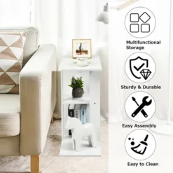 Costway 3-tier Side Table W/Storage Shelf Space-saving Nightstand White 14 Costway 3-tier Side Table W/Storage Shelf Space-saving Nightstand White -DreamNest Store GUEST 8e78571c 650b 4f9b a671 3e63a2559e85