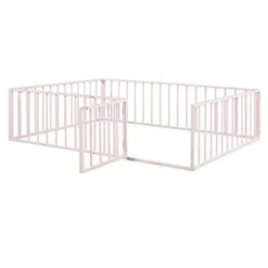 Queen/Full/Twin Size Metal Floor Bed Frame With Fence And Door-ModernLuxe -DreamNest Store GUEST 8eb9fd14 ad7e 43eb a402 aae3252a495e