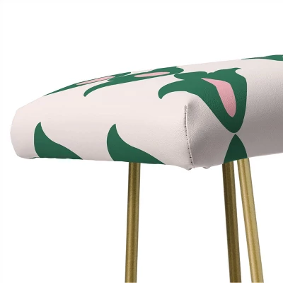 Maritza Lisa Retro Green Floral Pattern Bench Green - Deny Designs 2 Maritza Lisa Retro Green Floral Pattern Bench Green - Deny Designs - Image 2