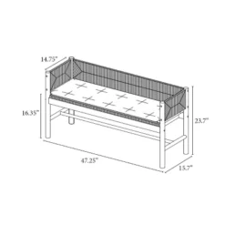 Elden Wood Bench With Woven Back And Loose Cushion Seat - Threshold™ Designed With Studio McGee -DreamNest Store GUEST 8f053347 15e4 4064 81c1 72a38bf0a4d6