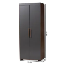 7 Shelf Wardrobe Rikke Two-Tone Wood Storage Cabinet Brown - Baxton Studio -DreamNest Store GUEST 9075e8c7 f560 4ee0 8193 eba7ca0d8083